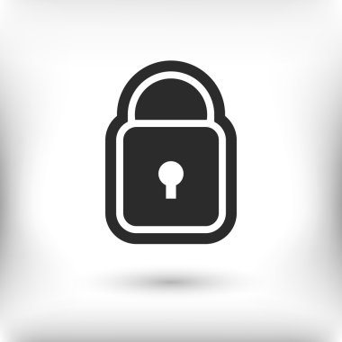 Kilit simgesi, düz tasarım stili