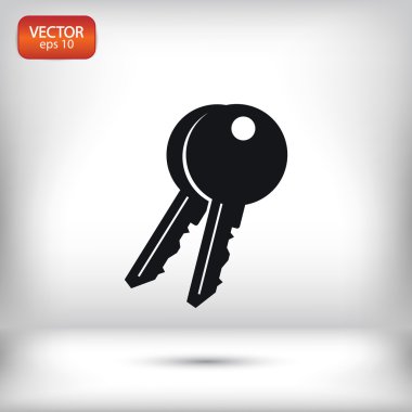 Tuşları simgesi, düz tasarım stili