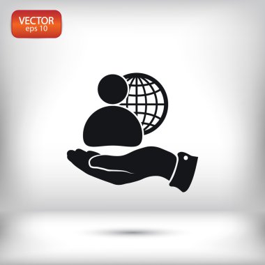 küresel iş, iş adamı simgesi