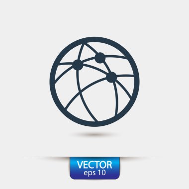 Küresel teknoloji ya da sosyal ağ simgesini