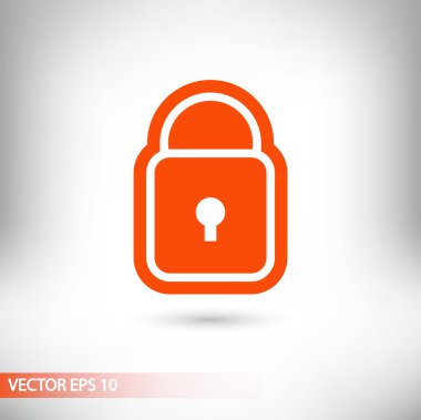 Kilit simgesi, düz tasarım stili