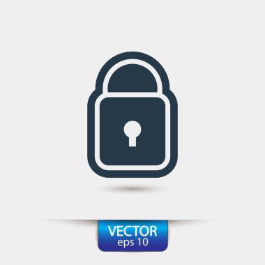 Kilit simgesi, düz tasarım stili