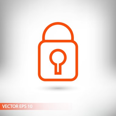 Kilit simgesi, düz tasarım stili