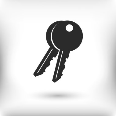 Tuşları simgesi, düz tasarım stili