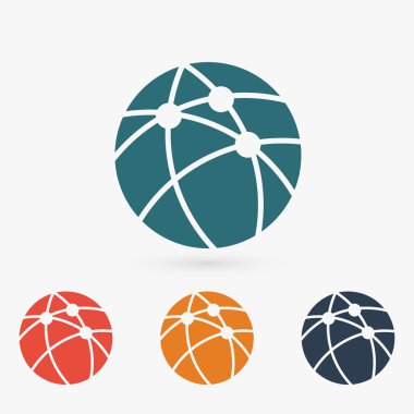 Küresel teknoloji ya da sosyal ağ simgesini