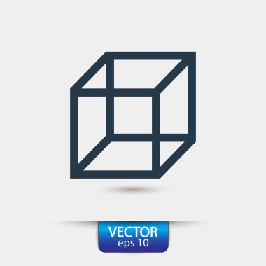 Düz tasarım küp simgesini