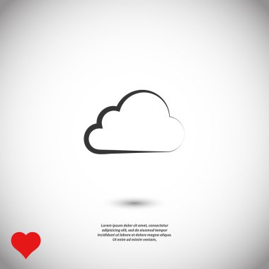 Bulut düz tasarım simgesi