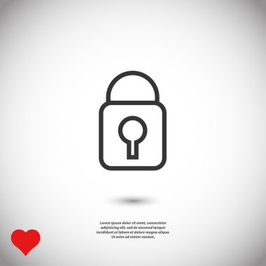 Kilit simgesi, düz tasarım stili