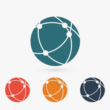 Küresel teknoloji ya da sosyal ağ simgesini