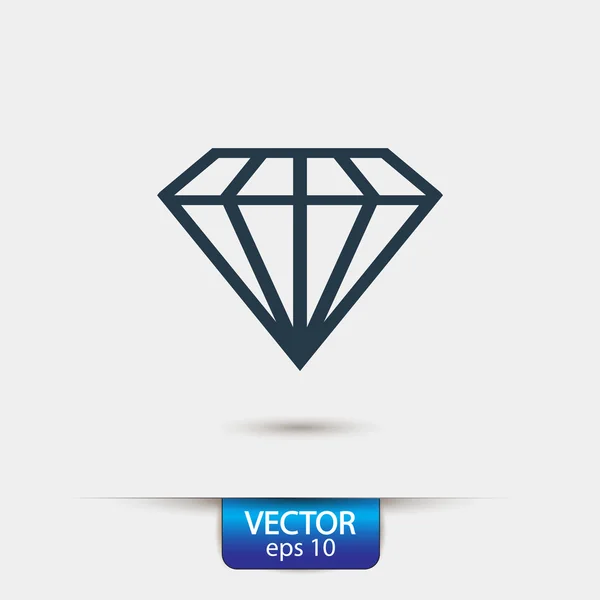 Diamant icône design plat — Image vectorielle