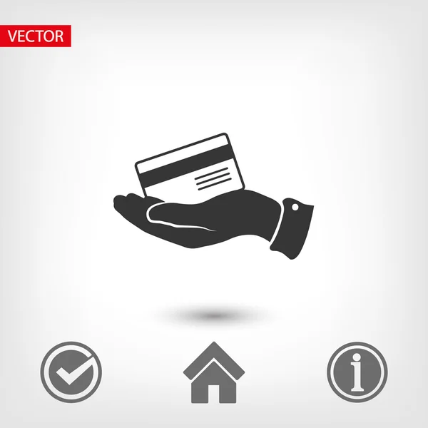 Ícone de cartão de crédito bancário — Vetor de Stock