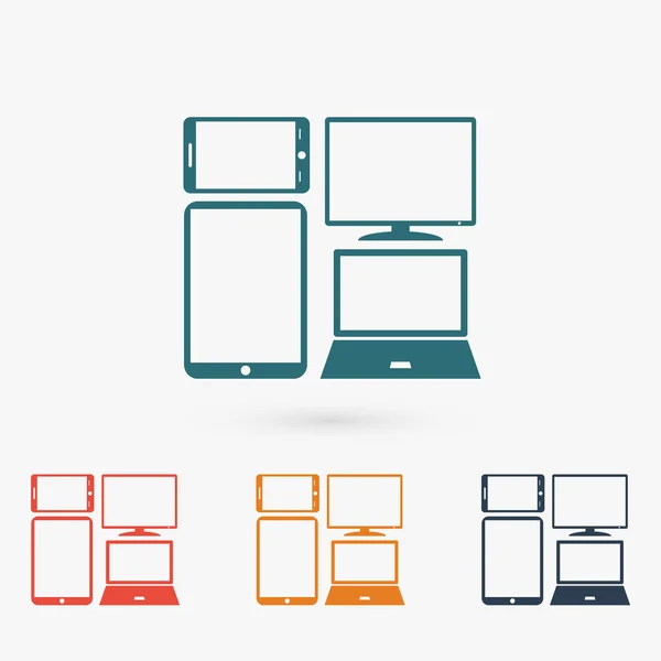 Conjunto de dispositivos electrónicos — Archivo Imágenes Vectoriales