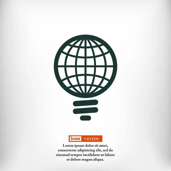 Global gloeilamp pictogram — Stockvector