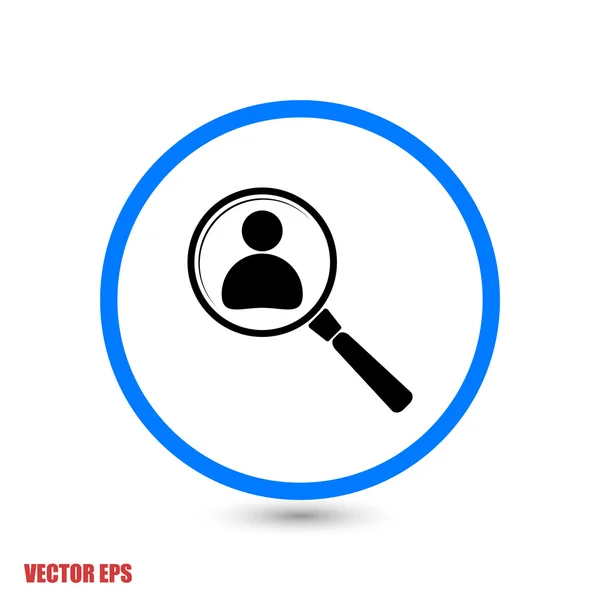 À procura de ícone de pesquisa de funcionários — Vetor de Stock