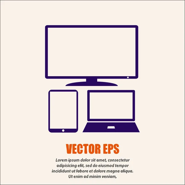 Conjunto de dispositivos electrónicos — Vetor de Stock