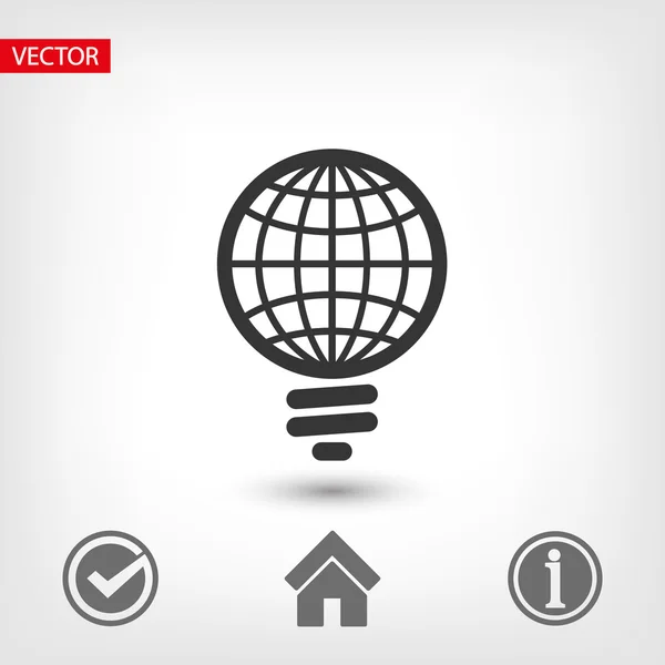 Global gloeilamp pictogram — Stockvector