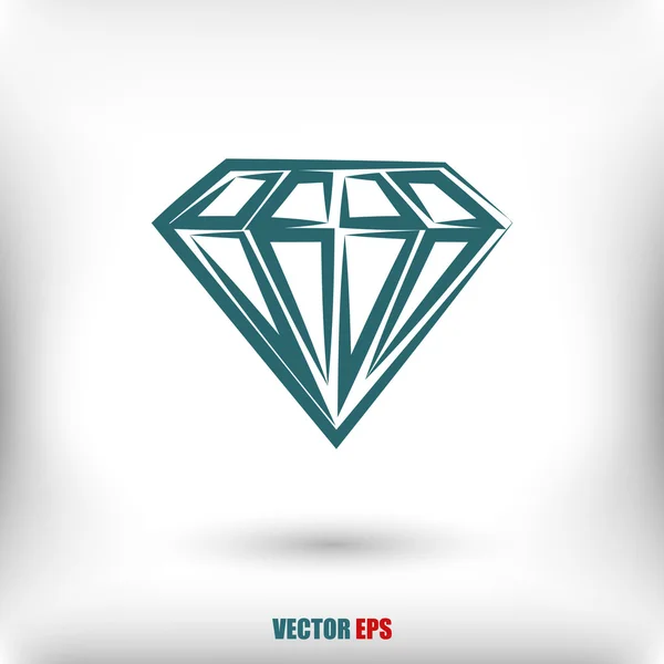 Diamant icône design plat — Image vectorielle