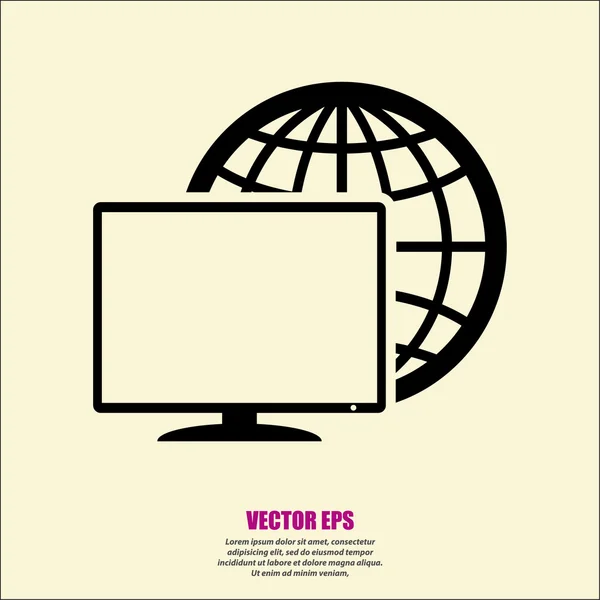 Monitor ilustrare pictogramă — Vector de stoc