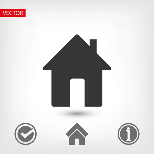 Ikon desain rata rumah - Stok Vektor