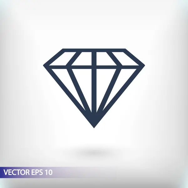 Diamante ícone de design plano — Vetor de Stock