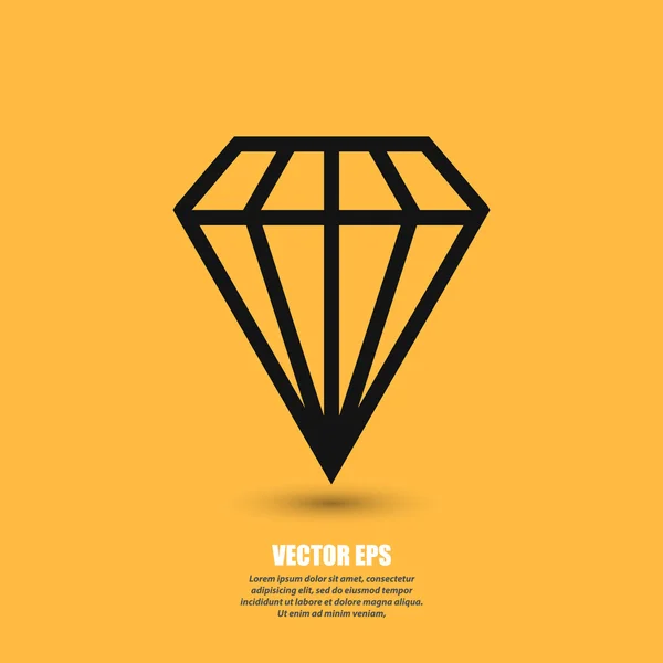 Diamond plochý design ikony — Stockový vektor