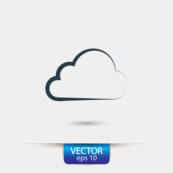 Nube icono de diseño plano — Vector de stock