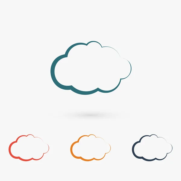 Cloud design piatto icona — Vettoriale Stock