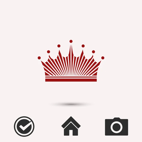 Icona della corona, stile design piatto — Vettoriale Stock