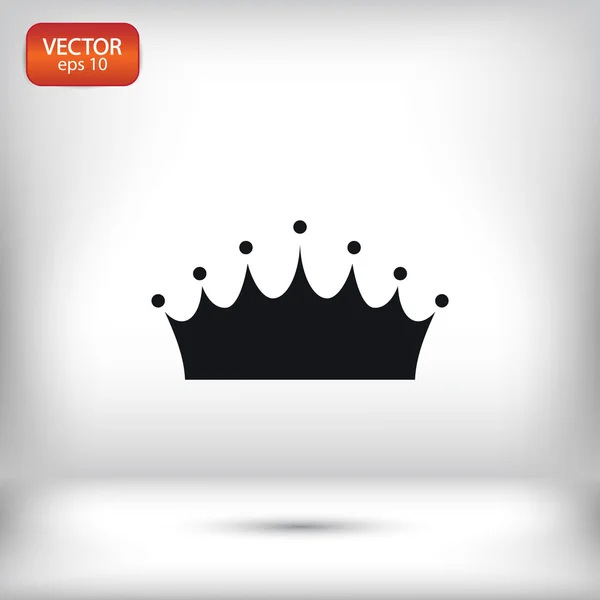 Icono de corona, estilo de diseño plano — Vector de stock