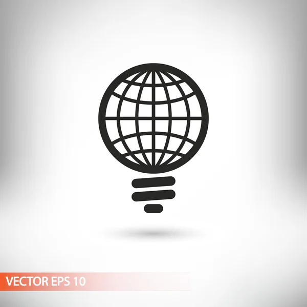 Значок глобальной лампочки — стоковый вектор
