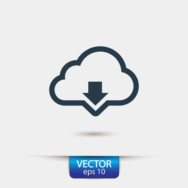 Cloud computing nedladdning ikon — Stock vektor