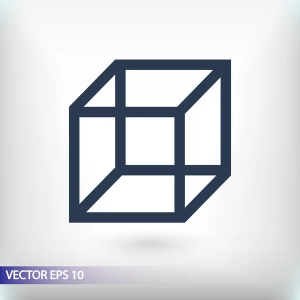 Icono de cubo de diseño plano — Vector de stock