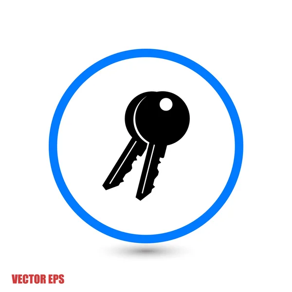 Ícone de chaves, estilo de design plano — Vetor de Stock