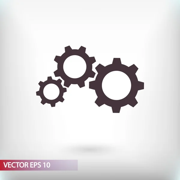 Gears icon, Flat design style — Stock Vector