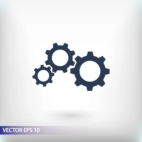 Gears icon, Flat design style — Stock Vector