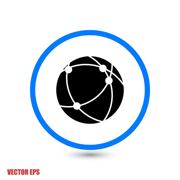 Icono de tecnología global o red social — Vector de stock