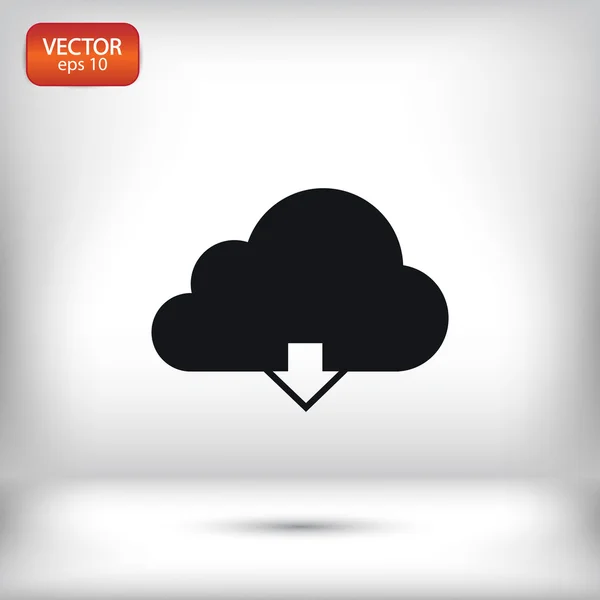 Cloud computing scaricare icona — Vettoriale Stock