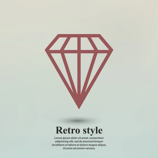 Diamante ícone de design plano —  Vetores de Stock