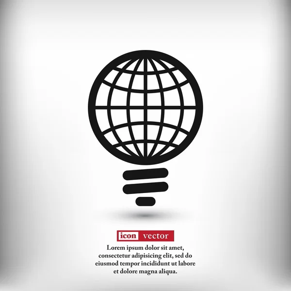 Global gloeilamp pictogram — Stockvector