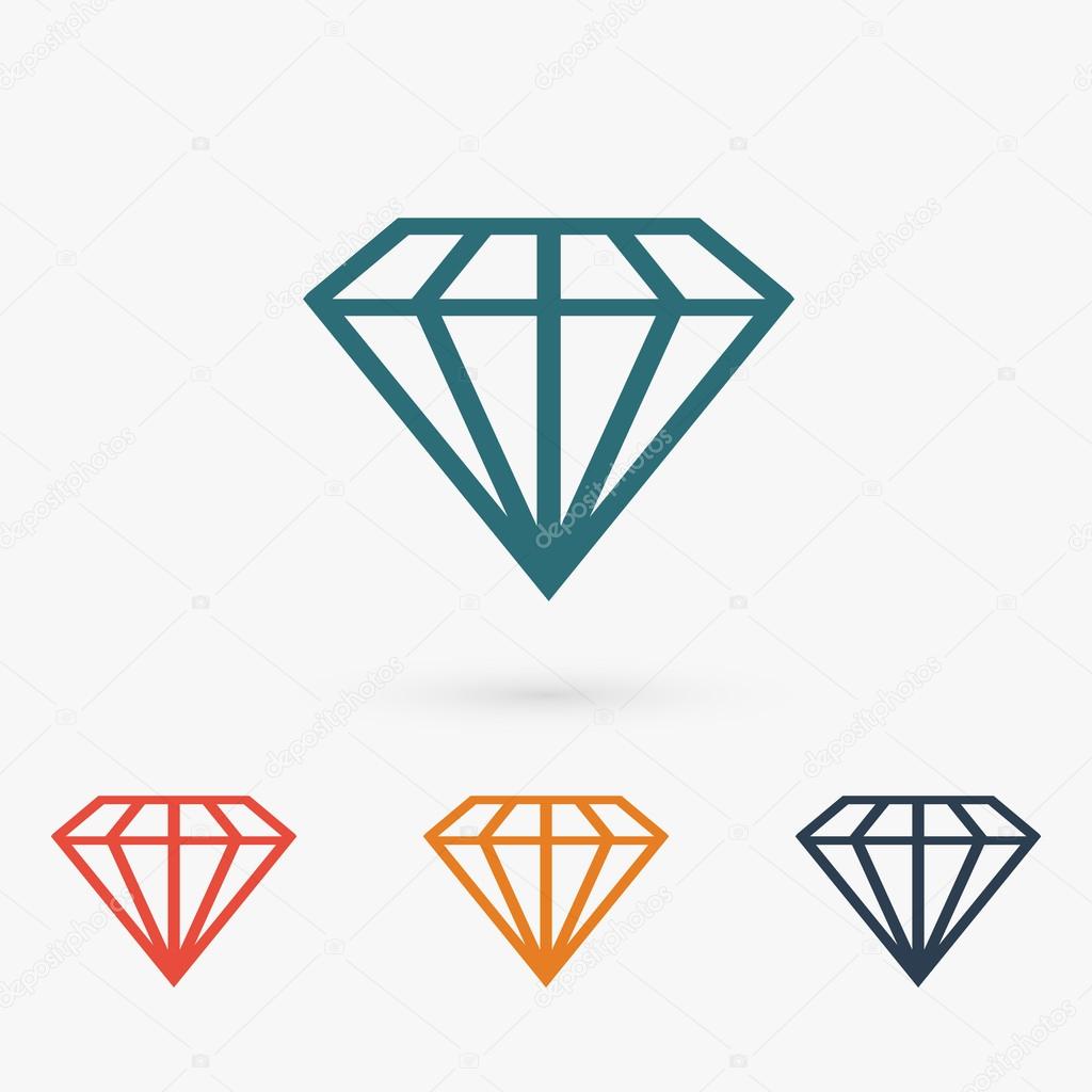 Diamond flat design icon