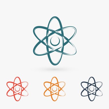 Atom simgesi. düz tasarım
