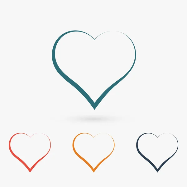 Icono del corazón, diseño plano — Vector de stock