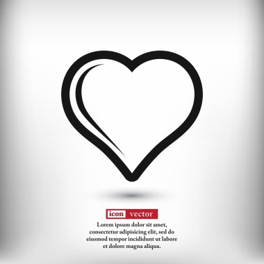 kalp simgesi, düz tasarım