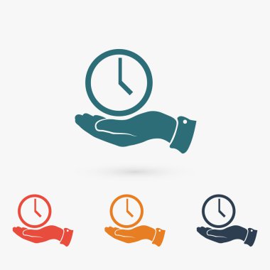 Saat düz tasarım simgesi