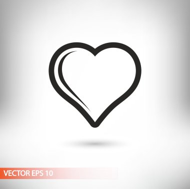 kalp simgesi, düz tasarım