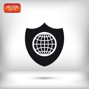 Kalkan kutsal kişilerin resmi, düz tasarım stili