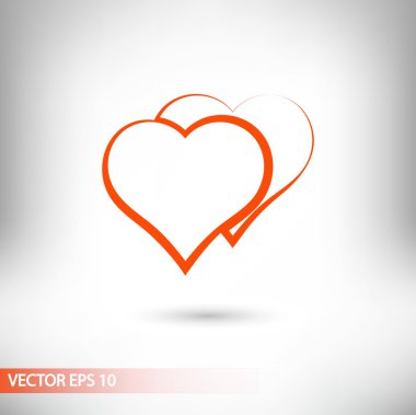 Kalp simgesi, düz tasarım