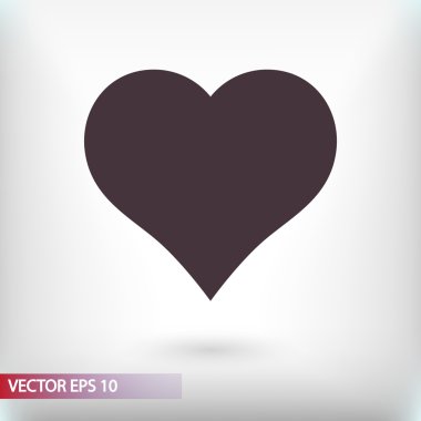 kalp simgesi, düz tasarım