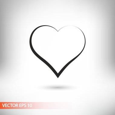 kalp simgesi, düz tasarım