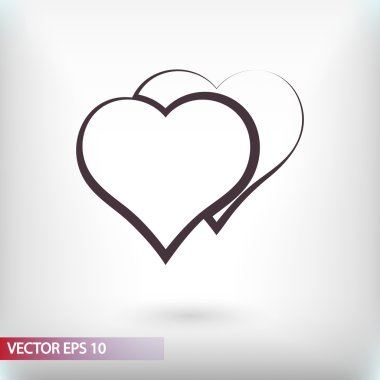 Kalp simgesi, düz tasarım